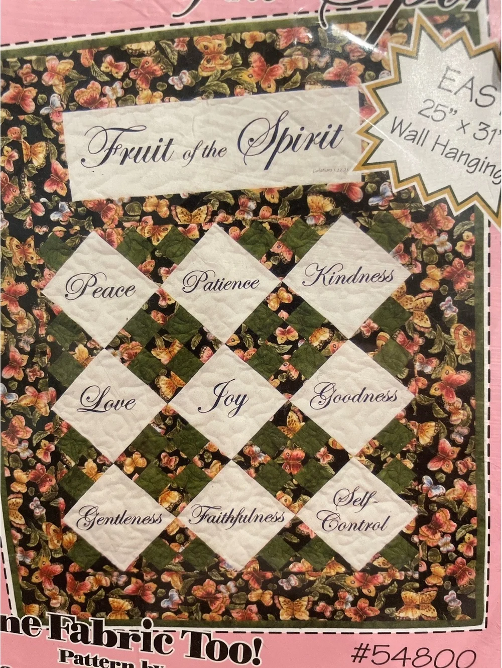 Fruit of the Spirit Quilt Pattern 54800 Block Party Studios Jeanne Coverdale NWT